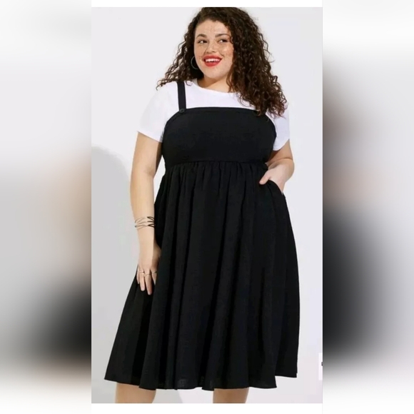 torrid Dresses & Skirts - Torrid Retro Chic Midi Woven Shadow Black Tank Skater Dress Sz 1-1X (14-16) NWT